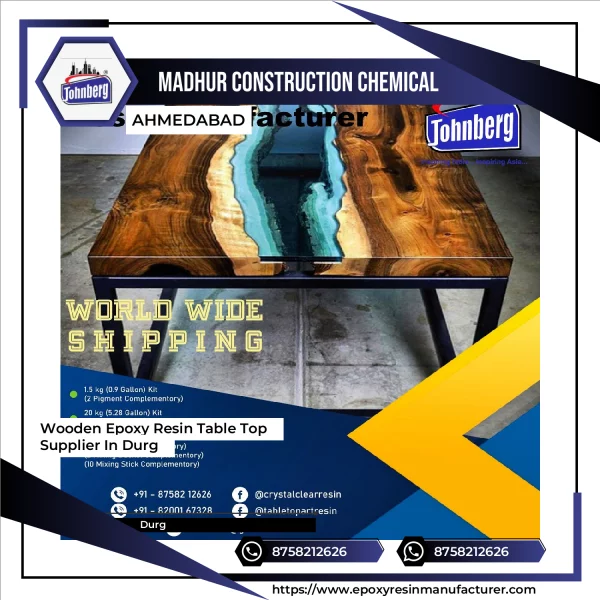 Wooden Epoxy Resin Table Top Supplier In Durg