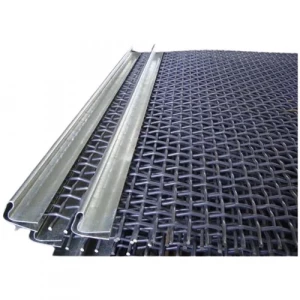 Close-up View Of Spring Steel Wire Mesh Showing Woven Pattern