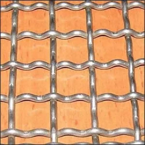 Stainless Steel Crimped Wire Mesh Showing Woven Pattern And Metallic Finish