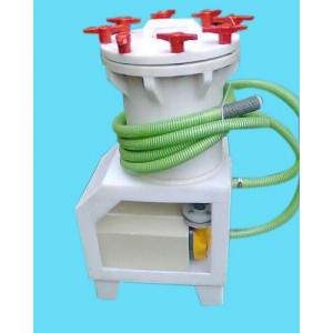 Electroplating Filter Pump Installed Near Electroplating Tanks Showing Inlet And Outlet Pipes