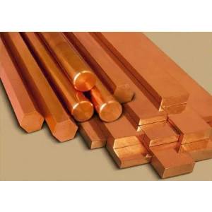 Stack Of Copper Bars Showing Smooth Finish And Standard Dimensions