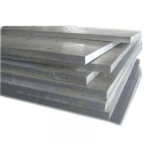 Stack Of Stainless Steel Plates Arranged In Warehouse