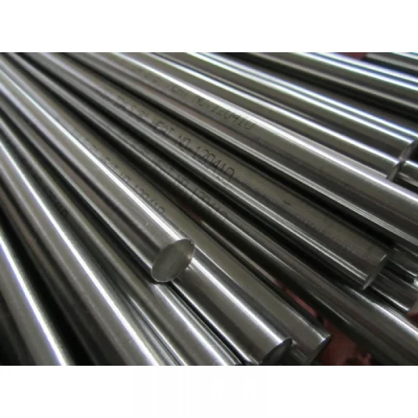 Stainless Steel Bars Stacked Neatly At A Warehouse