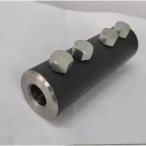 Close-up View Of A 12mm MBT Rebar Coupler Showing Threaded Ends