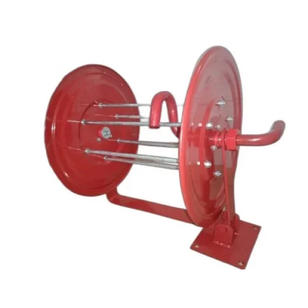 Stainless Steel Fire Hose Nozzle Placed On Workshop Table Showing Metal Finish And Connection Threads