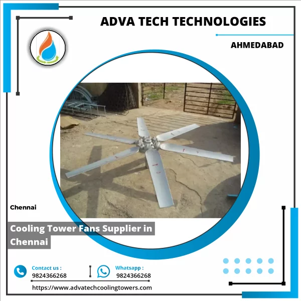 Industrial Cooling Tower Fans Installed At An Outdoor Facility Showing Blades And Motor Assembly