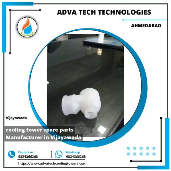 Various Cooling Tower Spare Parts Including Fans, Nozzles, And PVC Fills Arranged On A Factory Floor