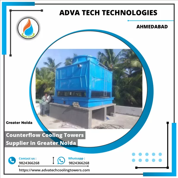 Counterflow Cooling Tower Showing Water Flow Against Air Stream