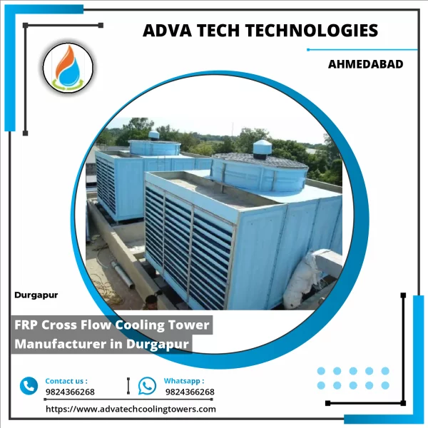 FRP Cross Flow Cooling Tower Structure Showing Side Airflow Mechanism