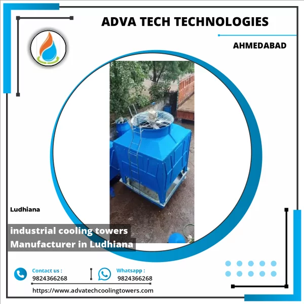 Industrial Cooling Tower Installed At A Manufacturing Plant