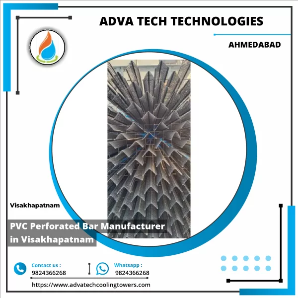 PVC Perforated Bar Used In Industrial Cooling Towers Showing Multiple Round Holes