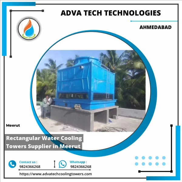 Rectangular Water Cooling Tower Installed In Industrial Facility