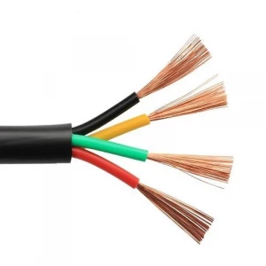Copper Flexible Electrical Cable Rolled Up Showing Copper Strands