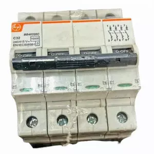 Low Tension Miniature Circuit Breaker Installed On Electrical Panel