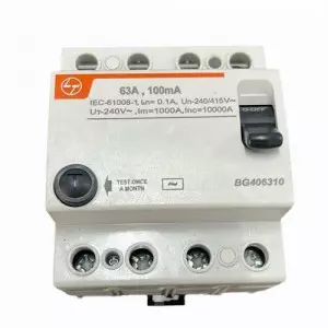 Close-up View Of Low Tension Residual Current Circuit Breaker Device