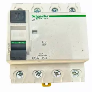 Schneider Residual Current Circuit Breaker Installed In Industrial Panel