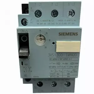 Siemens Motor Protection Circuit Breaker Close Up View Showing Switches And Control Panel Parts