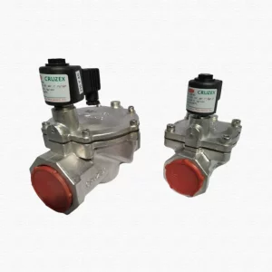 Pilot Operated Solenoid Valve Showing Brass Body With Electrical Coil Attachment