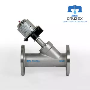 Y-Type Control Valve Installed On An Industrial Pipeline