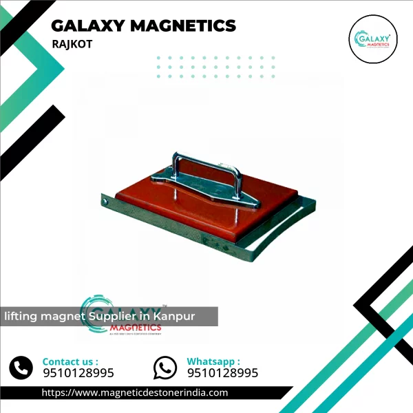 Heavy Lifting Magnet Attached To A Metal Plate Being Lifted At An Industrial Site