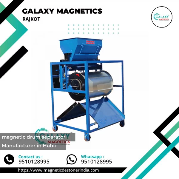 Industrial Magnetic Drum Separator Used For Separating Ferrous Particles From Bulk Material