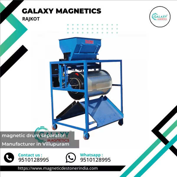 Industrial Magnetic Drum Separator Installed In Processing Line