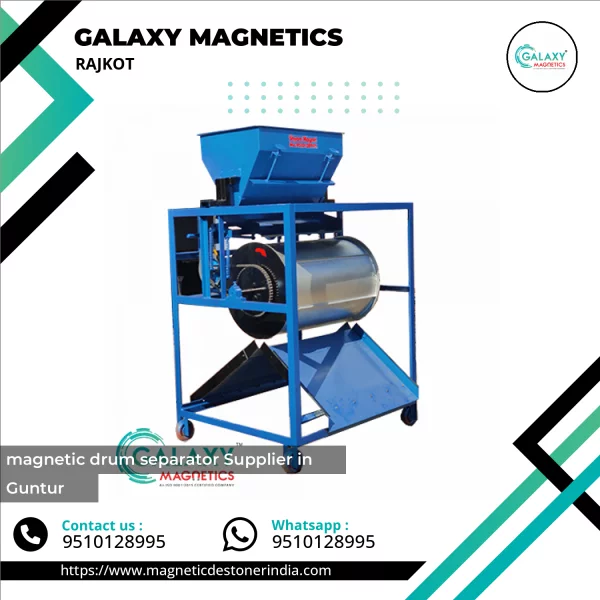 Industrial Magnetic Drum Separator Installed On Conveyor System