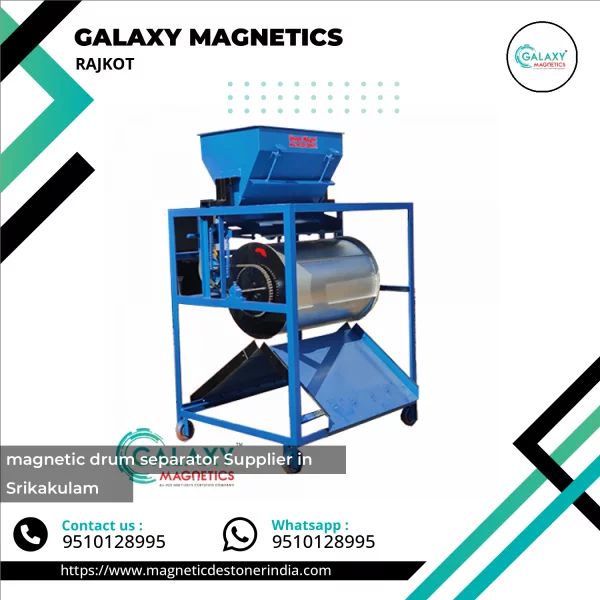 Industrial Magnetic Drum Separator Installed In Processing Plant