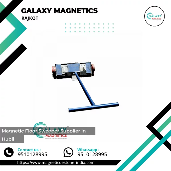 Magnetic Floor Sweeper Removing Metal Debris From Industrial Floor