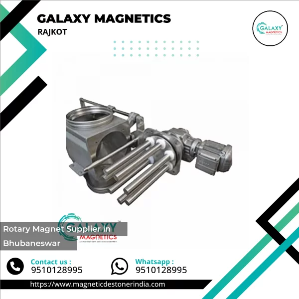 Rotary Magnet Installed On Conveyor System Separating Ferrous Metal Pieces