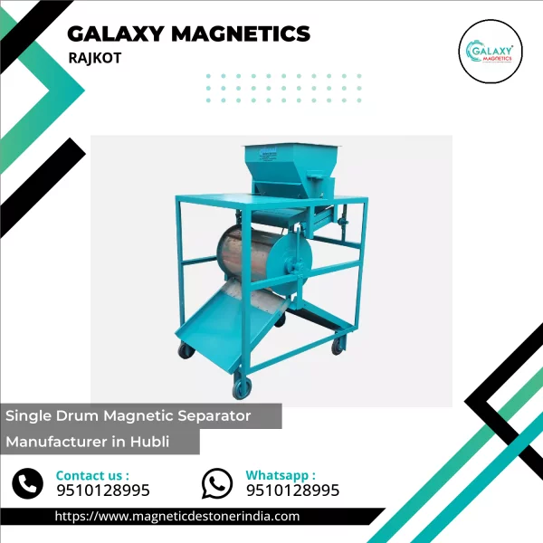 Single Drum Magnetic Separator Installed In Industrial Setup