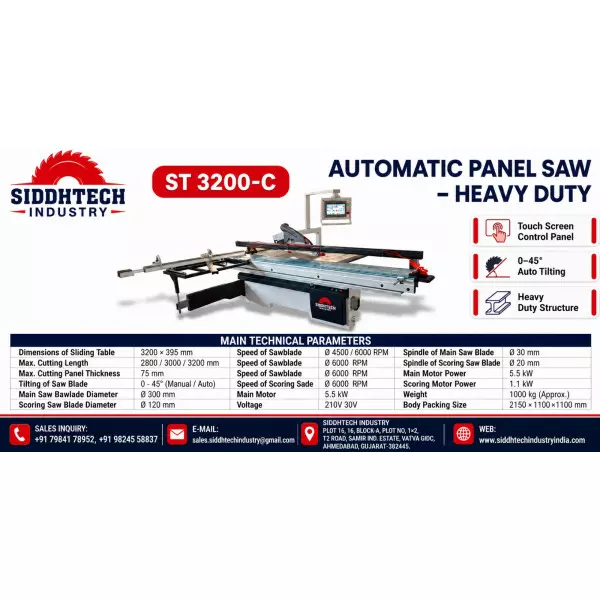 Plywood Panel Saw Machines With Scoring And Sliding Table In Kolkata