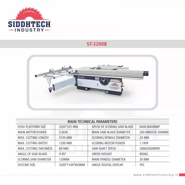 Sliding Table Panel Saw / ST3200-B Supply In Bhopal