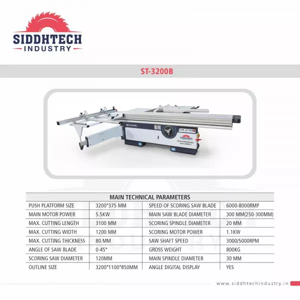 Sliding Table Panel Saw / ST3200-B Supply In Indore