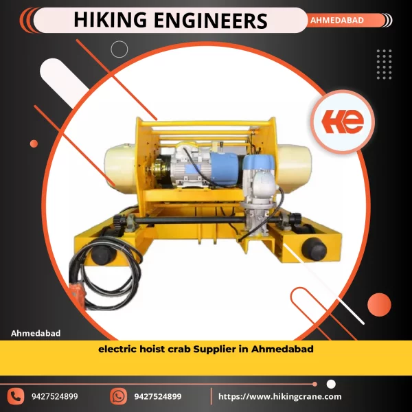 Electric Hoist Crab Lifting Heavy Load In Industrial Setting