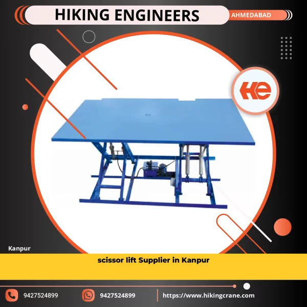 Scissor Lift Equipment Used In An Industrial Setting