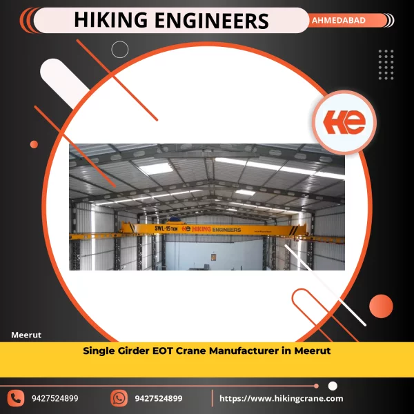 Single Girder EOT Crane With Electric Hoist Lifting Heavy Load