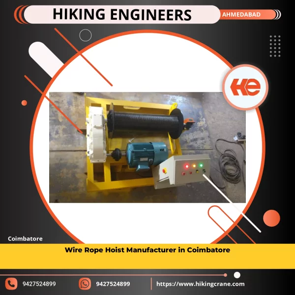 Wire Rope Hoist Handling Heavy Load At Industrial Site