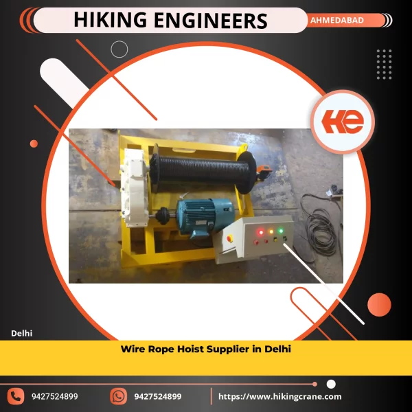 Wire Rope Hoist Used For Lifting Heavy Materials In Industrial Site