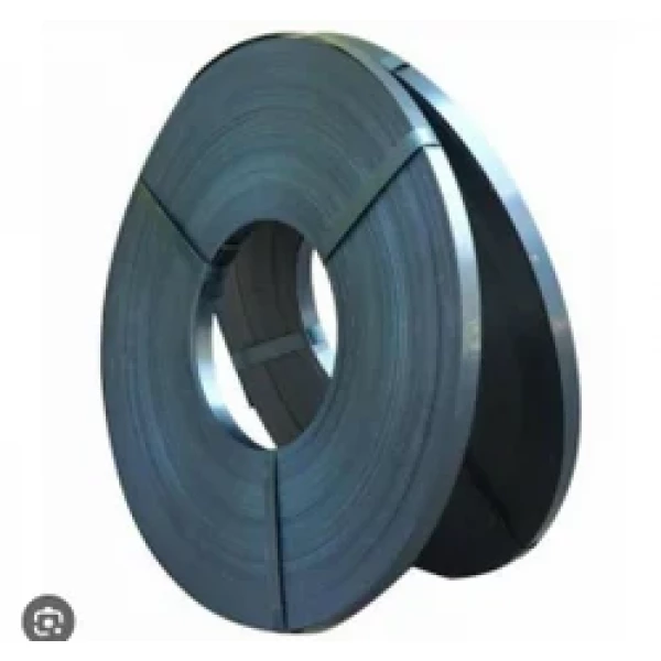 Stack Of Hot Rolled Steel Strips Neatly Arranged In Warehouse