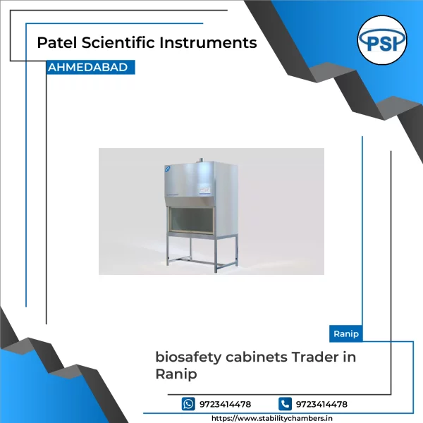 Biosafety Cabinet Installed In Laboratory Setting With Clear Glass Front Panel