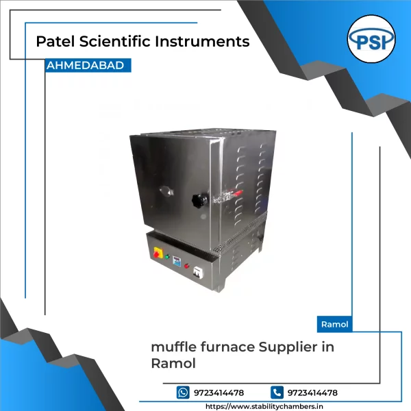 Muffle Furnace Unit Showing Front Panel Controls And Insulated Chamber