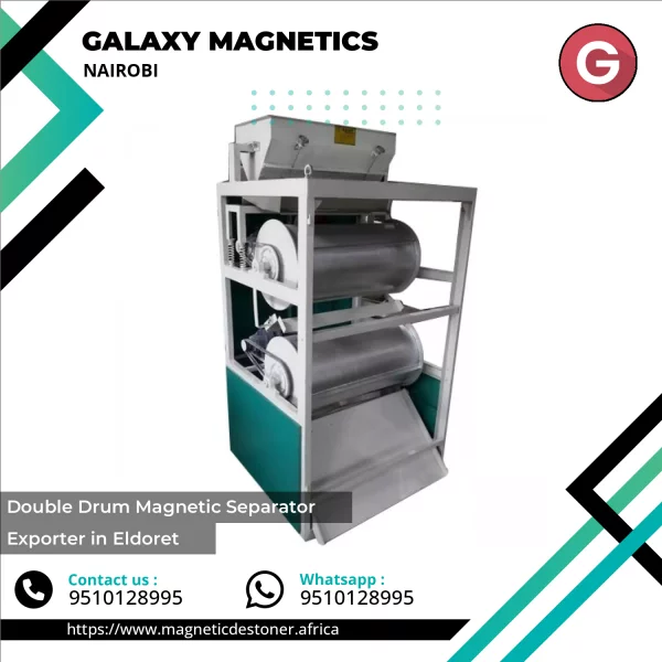 Double Drum Magnetic Separator Installed In An Industrial Setting