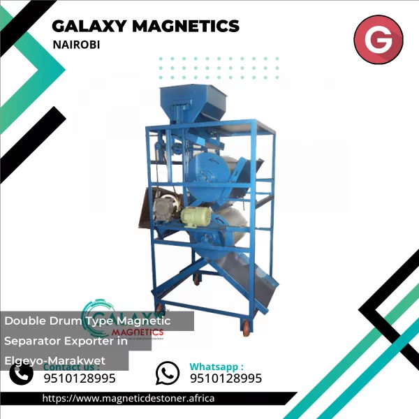 Double Drum Type Magnetic Separator Capturing Metal Particles From Bulk Material