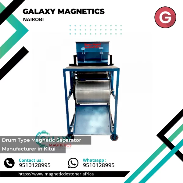 Drum Type Magnetic Separator Used For Removing Metal Contaminants From Bulk Materials In An Industrial Setting
