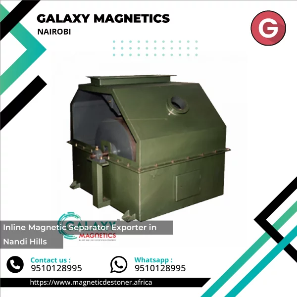 Inline Magnetic Separator Installed On Conveyor Belt Removing Metal Particles