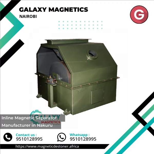 Inline Magnetic Separator Installed In An Industrial Processing Line