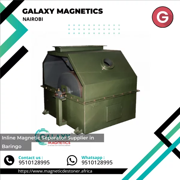 Inline Magnetic Separator Installed In Industrial Bulk Material Line