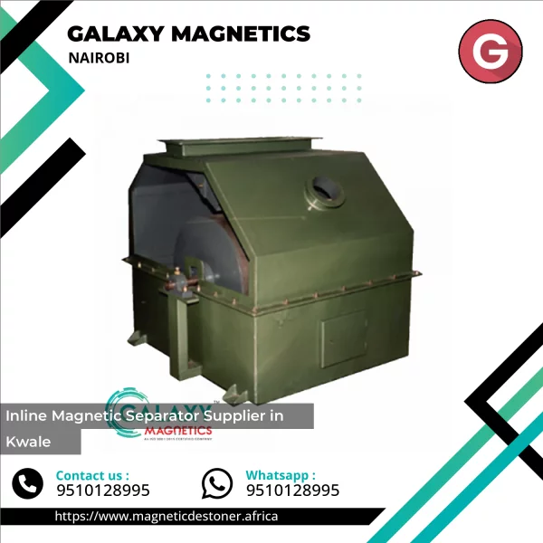 Inline Magnetic Separator Installed In Industrial Material Handling Pipeline