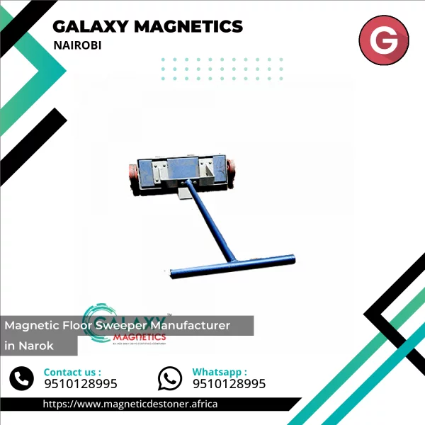 Industrial Magnetic Floor Sweeper Clearing Metal Debris From Factory Floor
